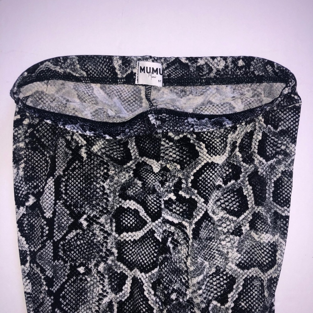 MUMU Mini Snakeskin Bell bottom Pants - Picture 4 of 4